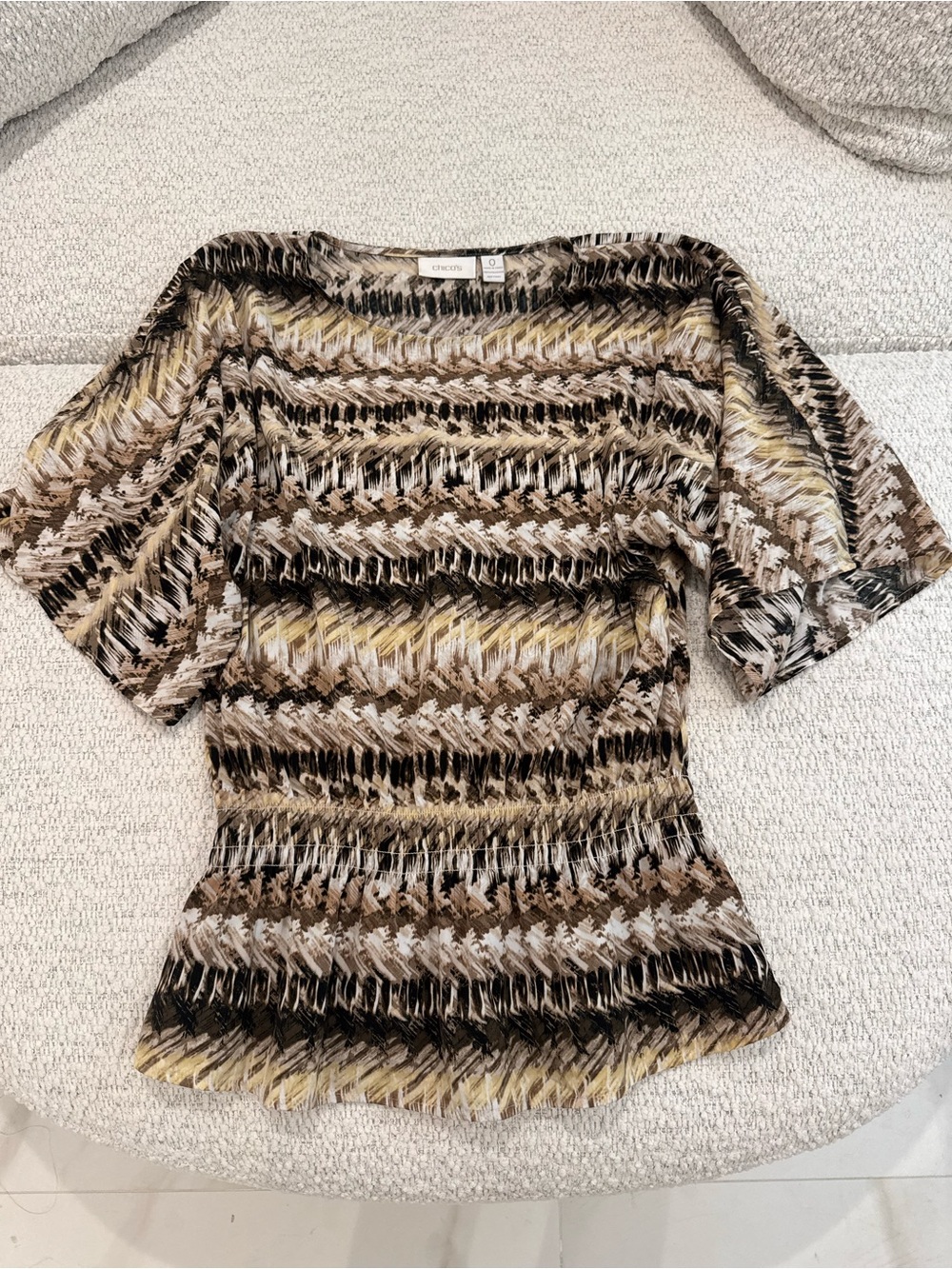 Chico's Multicolor Flare Stretchy Patterned Top